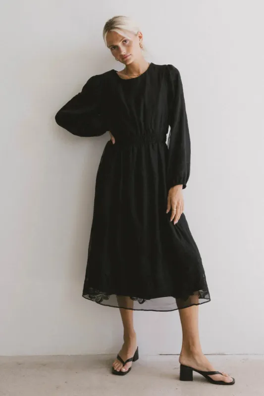 Andee Embroidered Midi Dress in Black - FINAL SALE sold by bohme