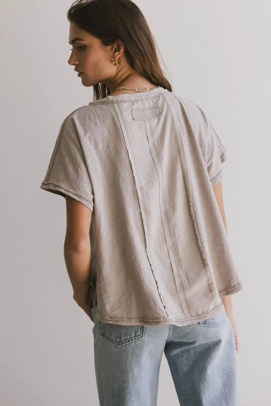 Indy Contrast Top in Taupe - FINAL SALE sold by bohme product image thumbnail 2