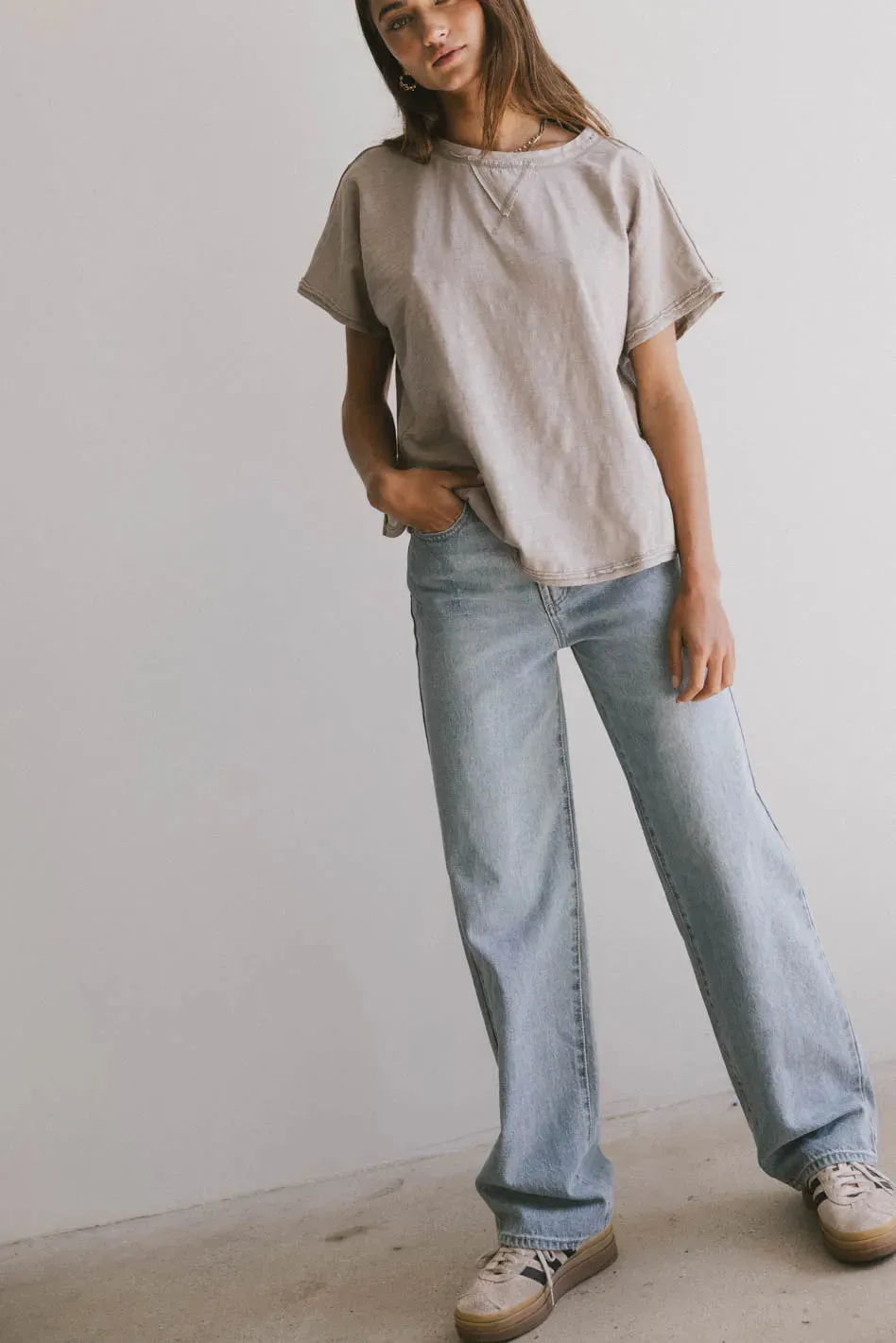 Indy Contrast Top in Taupe - FINAL SALE sold by bohme product image thumbnail 3