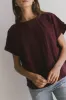 Indy Contrast Top in Burgundy - FINAL SALE sold by bohme