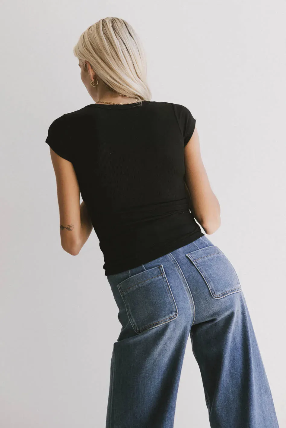 Freya Ribbed Top in Black sold by bohme product image thumbnail 3