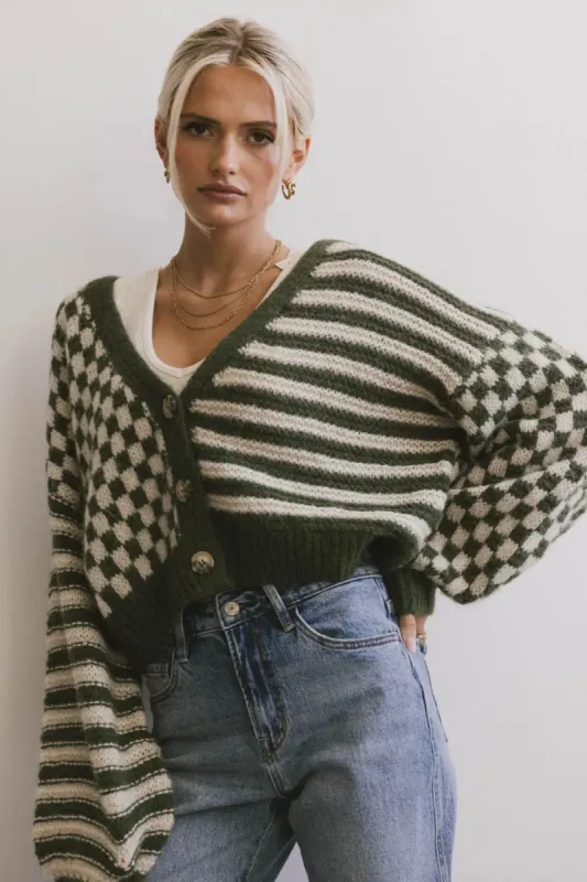 Janey Cardigan in Olive - FINAL SALE sold by bohme