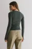 Cosette Ribbed Ruched Top in Teal - FINAL SALE sold by bohme
