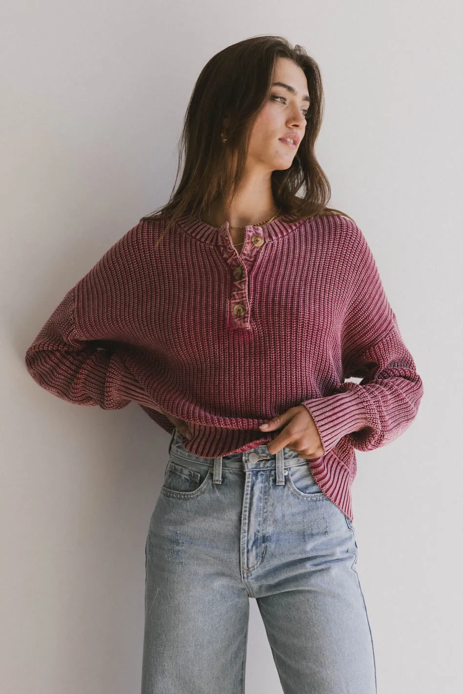 Inda Henly Sweater in Burgundy - FINAL SALE sold by bohme product image thumbnail 4