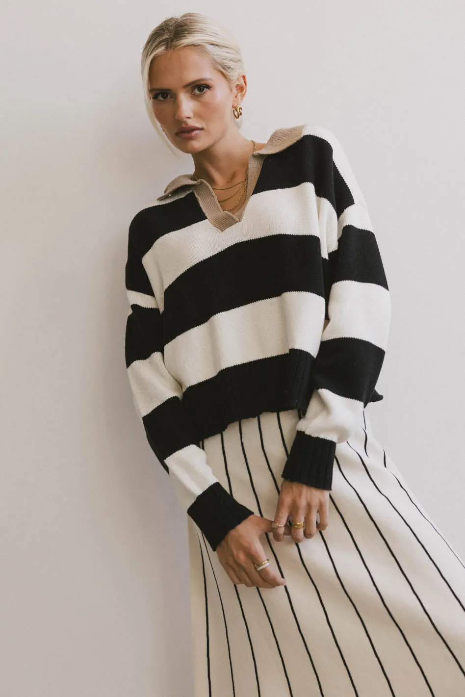 Akari Striped Sweater in Ivory - FINAL SALE sold by bohme product image thumbnail 4