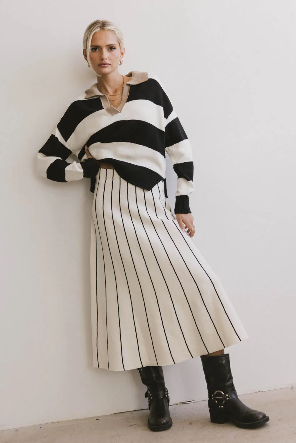 Akari Striped Sweater in Ivory - FINAL SALE sold by bohme product image thumbnail 3