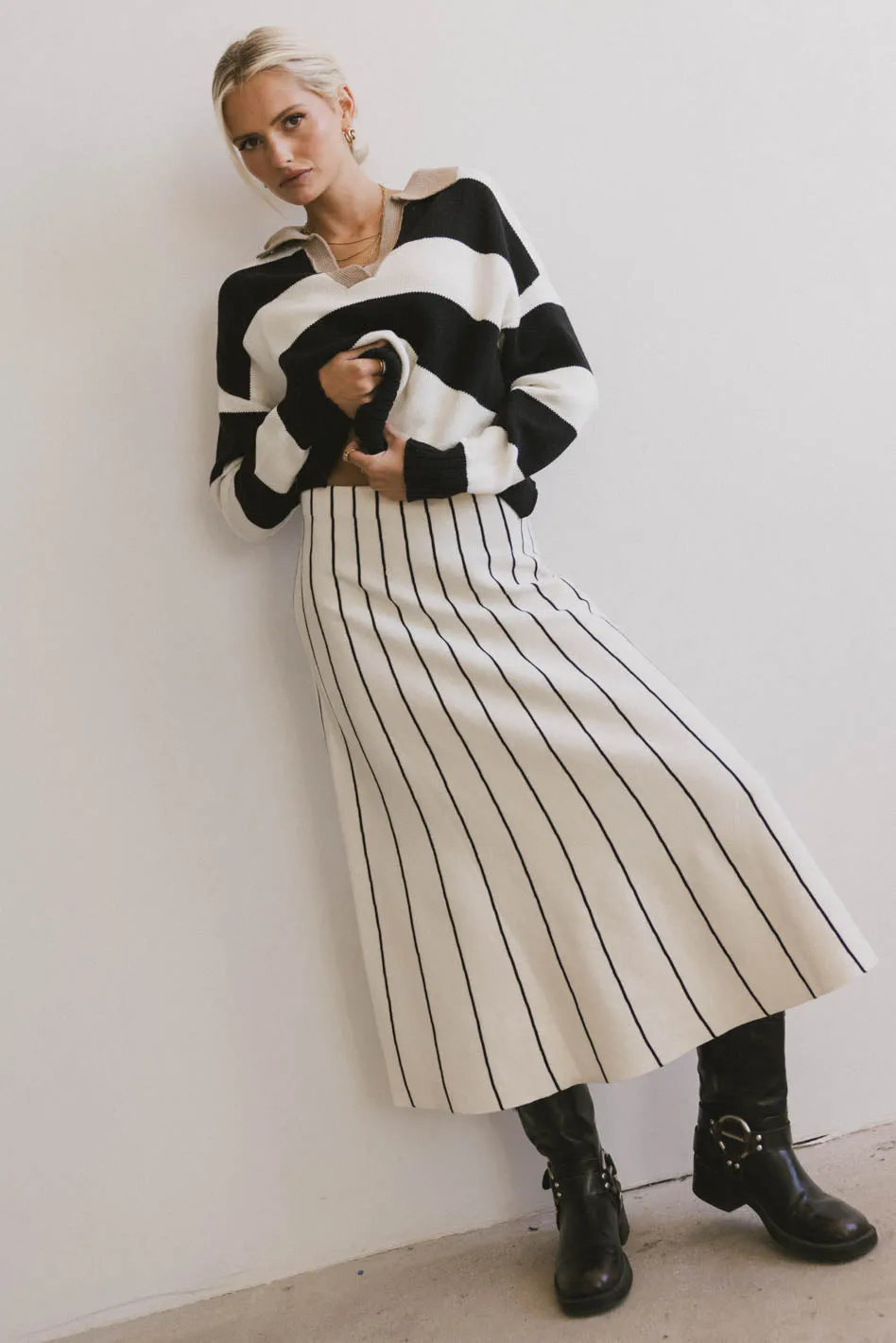 Akari Striped Sweater in Ivory - FINAL SALE sold by bohme product image thumbnail 2
