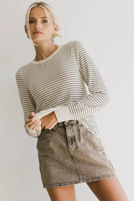 Kamari Striped Top in Black - FINAL SALE sold by bohme