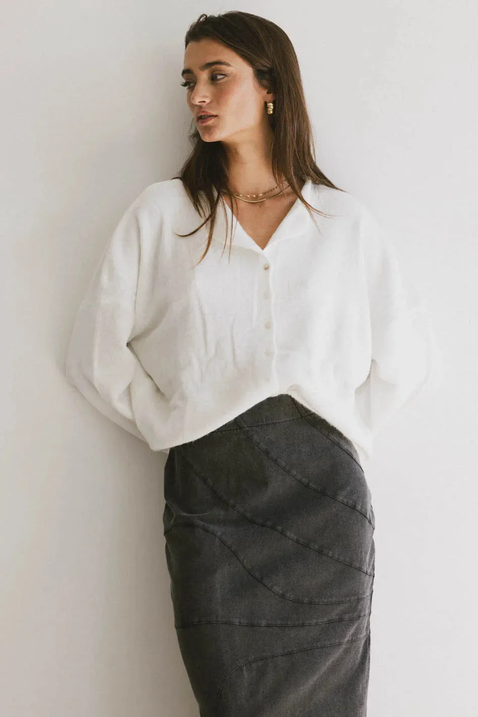 Maci Cardigan in White - FINAL SALE sold by bohme product image thumbnail 4