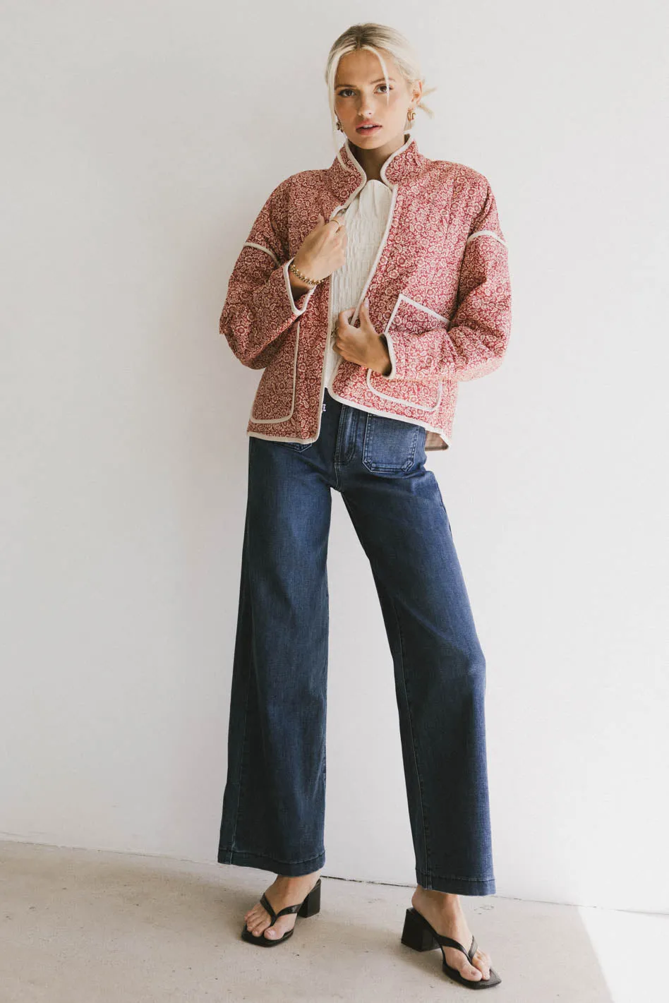 Kadee Quilted Jacket in Burgundy sold by bohme