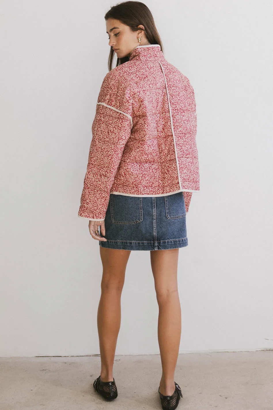 Kadee Quilted Jacket in Burgundy sold by bohme product image thumbnail 4