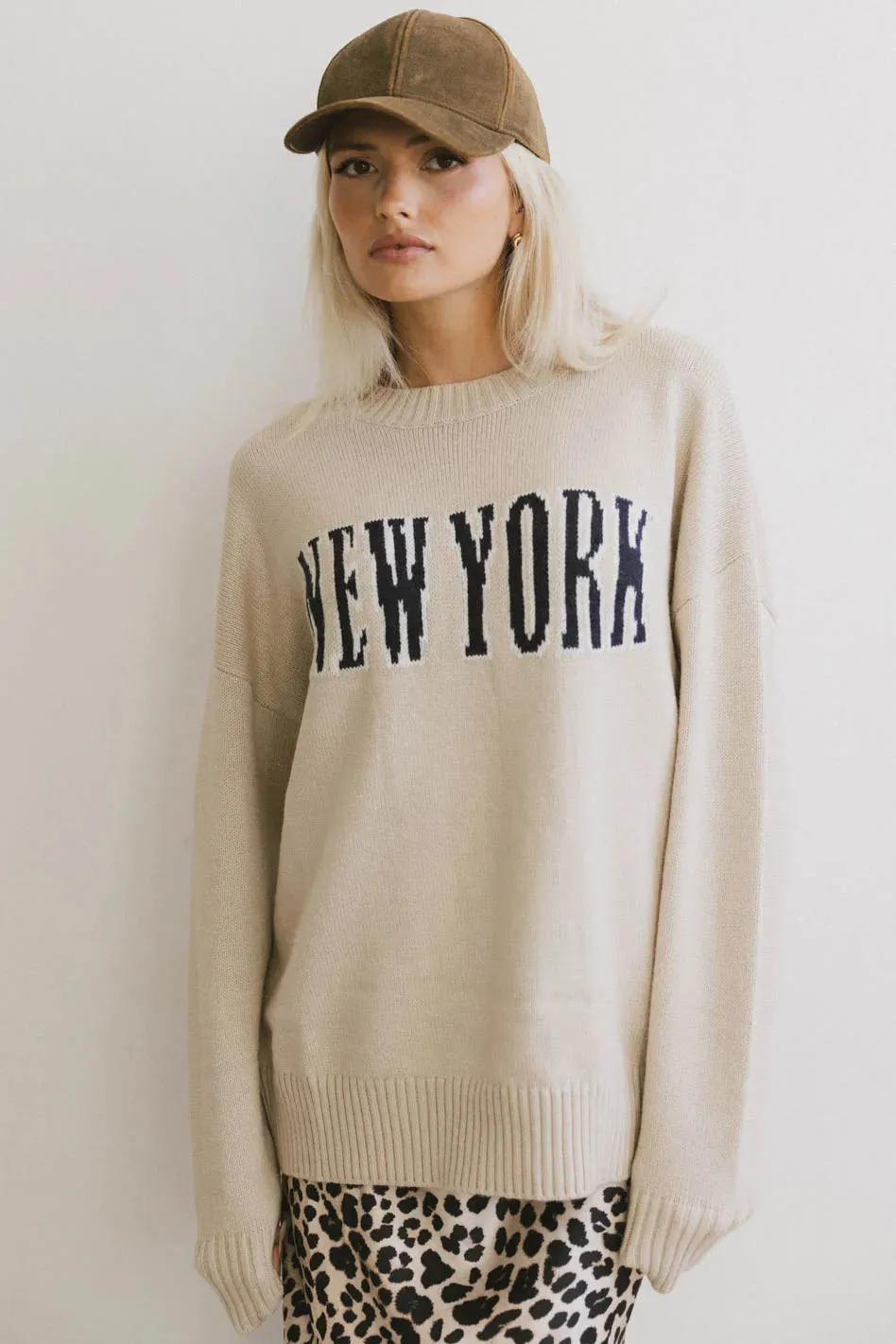 New York Crew Neck Sweater in Cream - FINAL SALE sold by bohme product image thumbnail 4