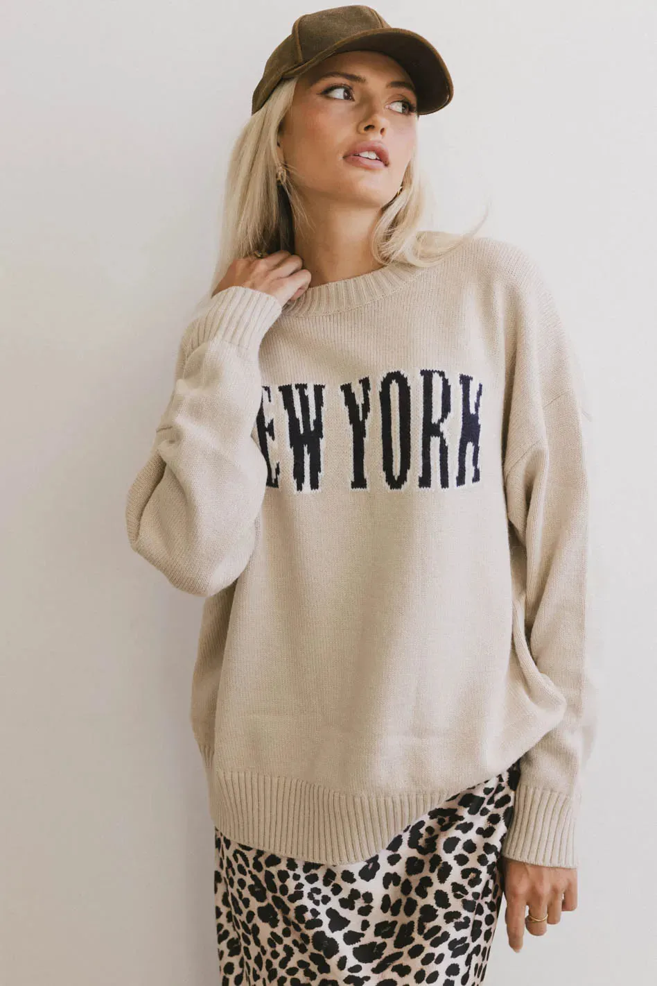 New York Crew Neck Sweater in Cream - FINAL SALE sold by bohme product image thumbnail 5