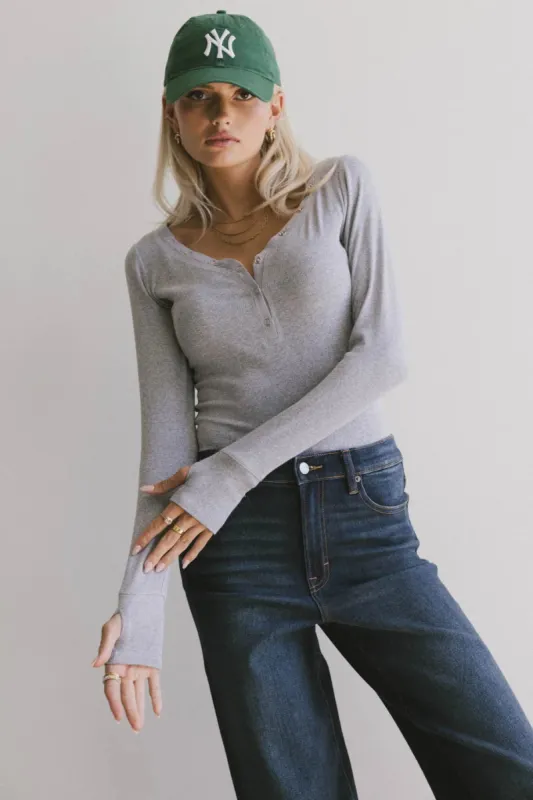 Zela Ribbed Top in Heather Grey - FINAL SALE sold by bohme