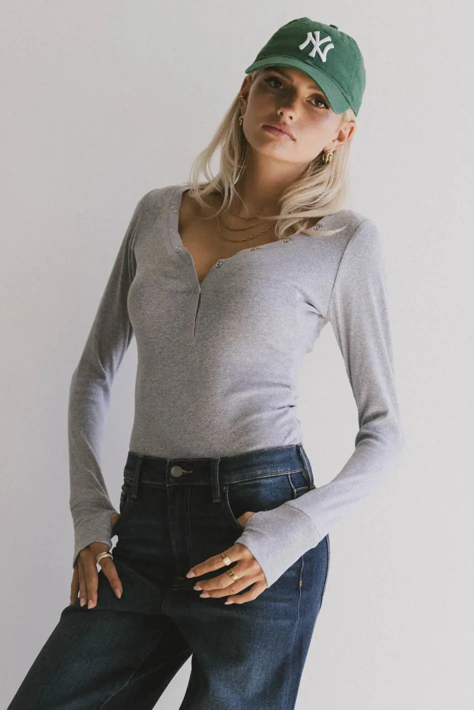 Zela Ribbed Top in Heather Grey - FINAL SALE sold by bohme product image thumbnail 5