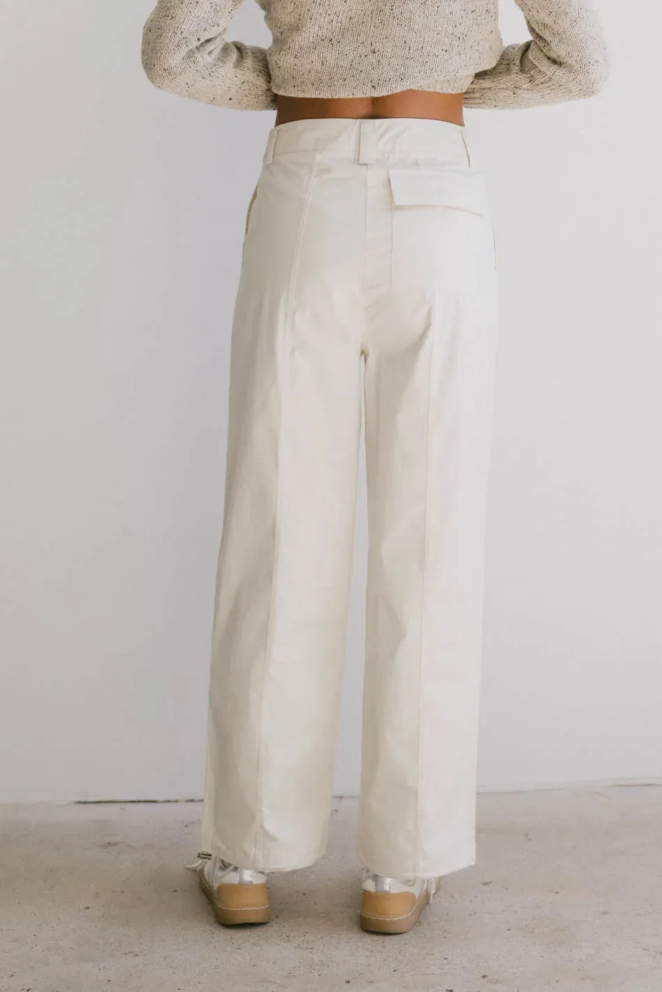 Frank and Oak Emma Wide Leg Pant in Cream - FINAL SALE sold by bohme product image thumbnail 3