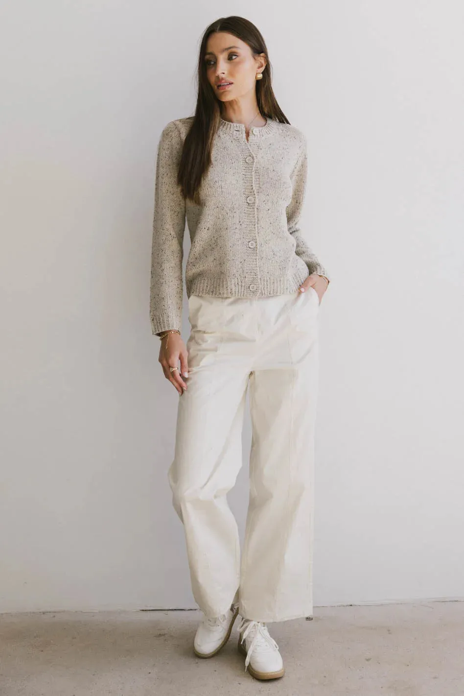 Frank and Oak Emma Wide Leg Pant in Cream - FINAL SALE sold by bohme product image thumbnail 4