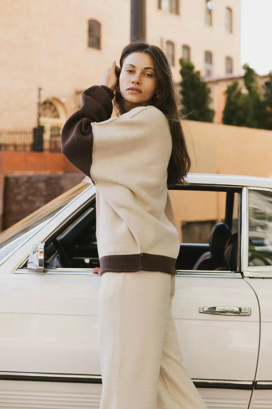Abara Colorblock Sweater in Oatmeal - FINAL SALE sold by bohme product image thumbnail 4