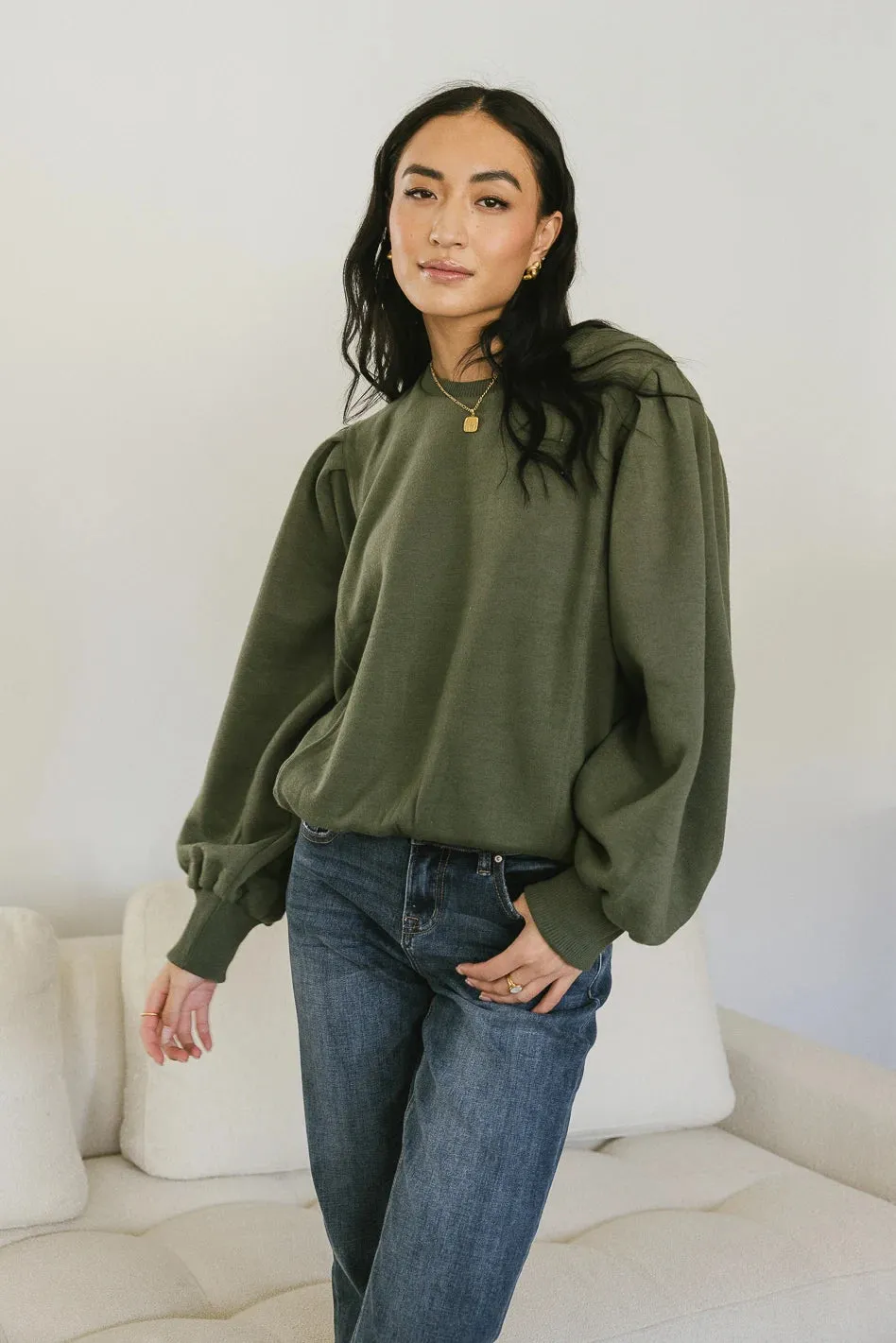 Amalia Sweatshirt in Olive - FINAL SALE sold by bohme product image thumbnail 2