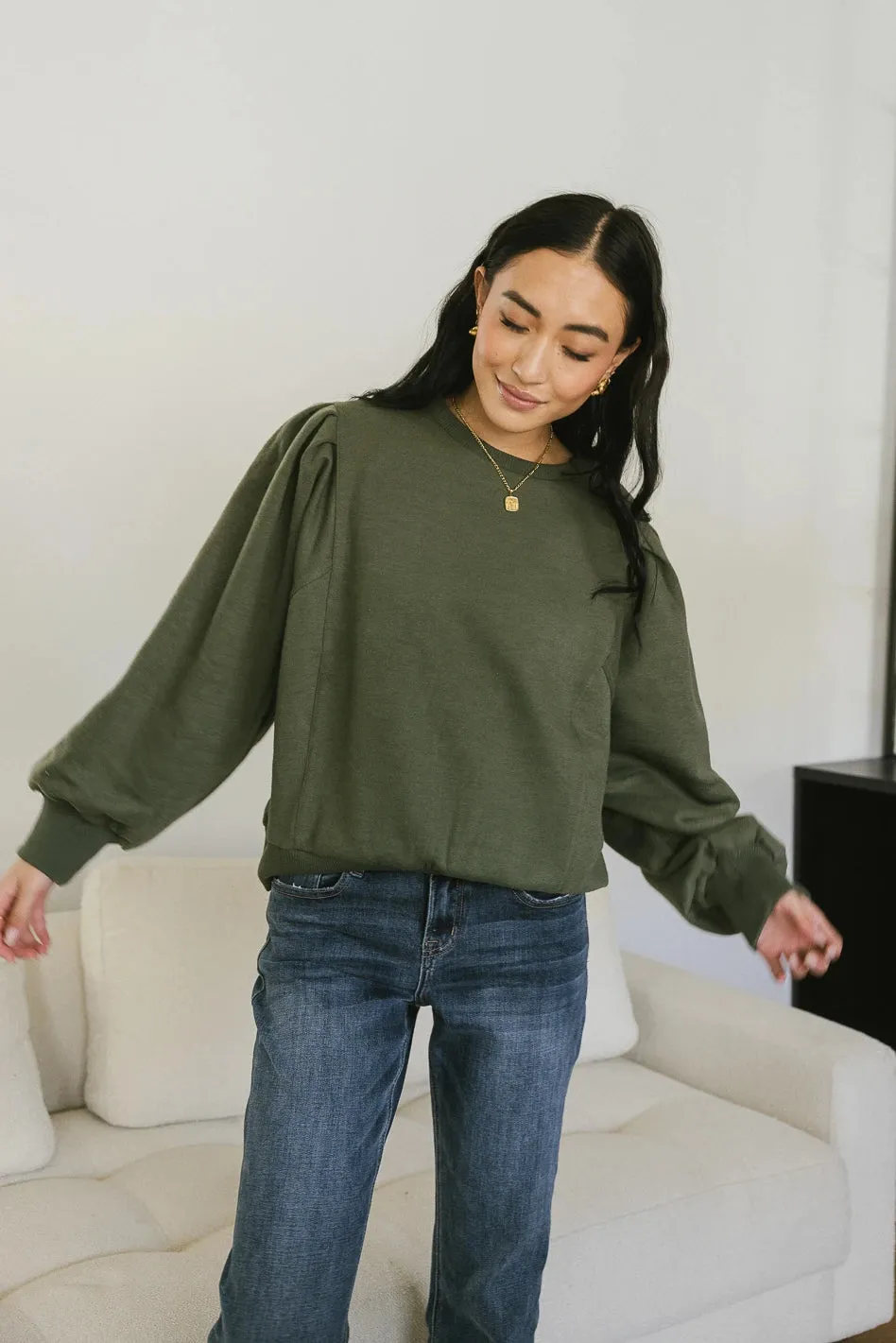 Amalia Sweatshirt in Olive - FINAL SALE sold by bohme
