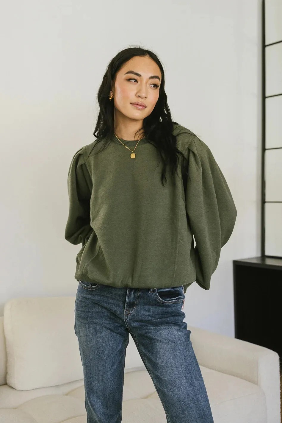 Amalia Sweatshirt in Olive - FINAL SALE sold by bohme product image thumbnail 3