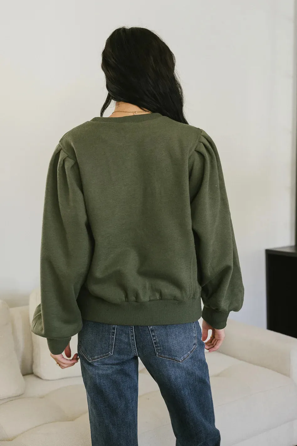 Amalia Sweatshirt in Olive - FINAL SALE sold by bohme product image thumbnail 4