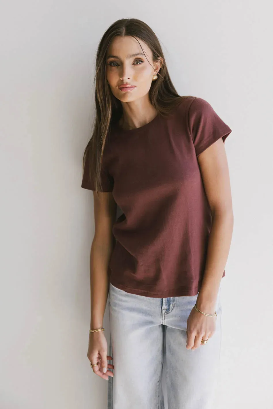 Briony Basic Tee in Wine - FINAL SALE sold by bohme product image thumbnail 4