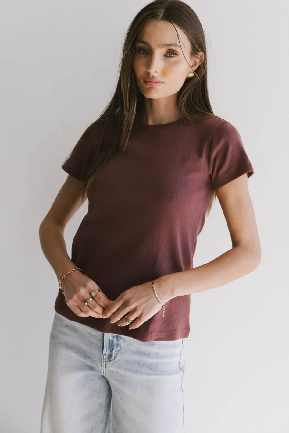 Briony Basic Tee in Wine - FINAL SALE sold by bohme