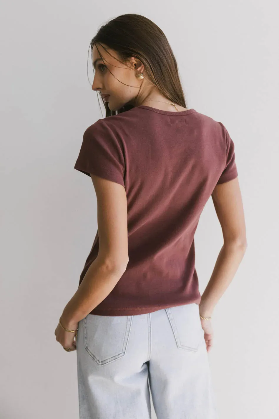 Briony Basic Tee in Wine - FINAL SALE sold by bohme product image thumbnail 3