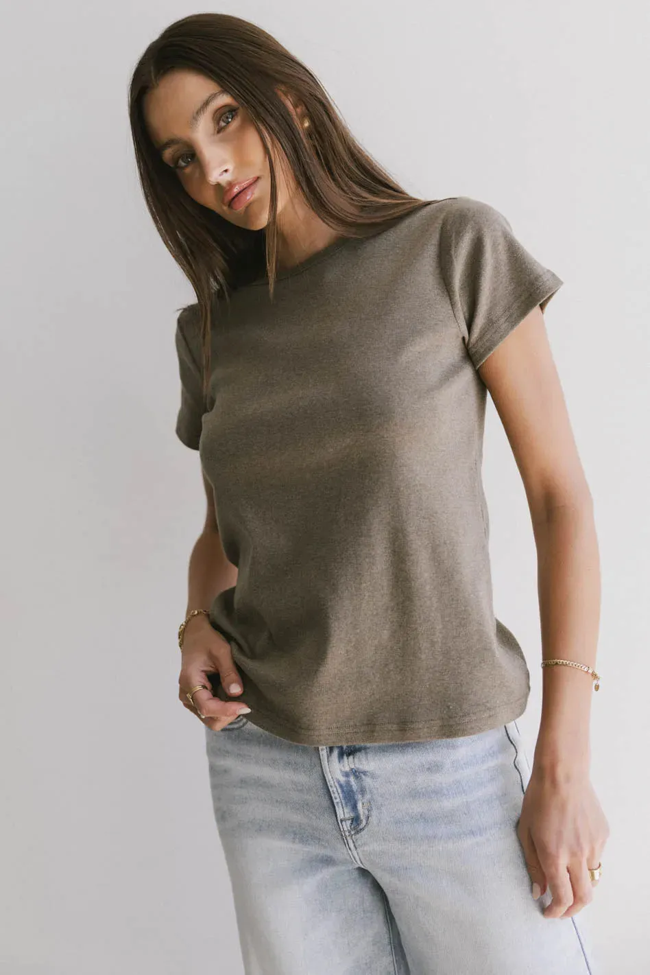 Briony Basic Tee in Olive - FINAL SALE sold by bohme product image thumbnail 2