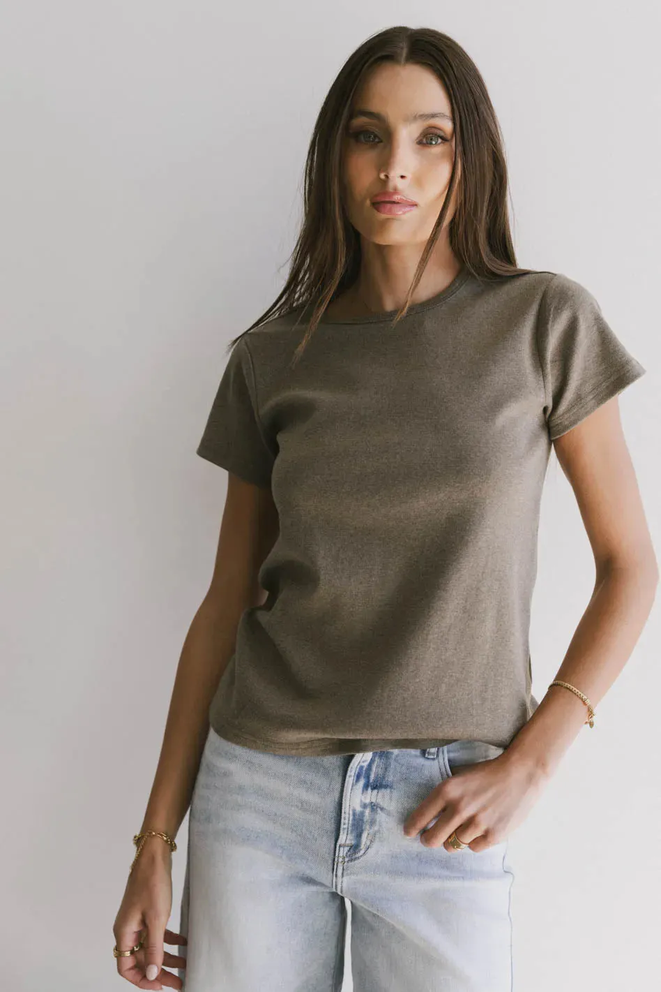 Briony Basic Tee in Olive - FINAL SALE sold by bohme
