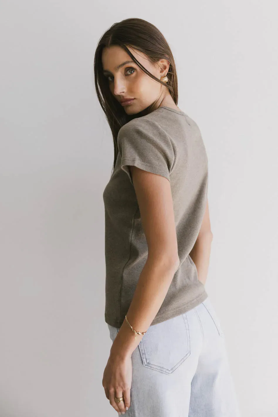 Briony Basic Tee in Olive - FINAL SALE sold by bohme product image thumbnail 4