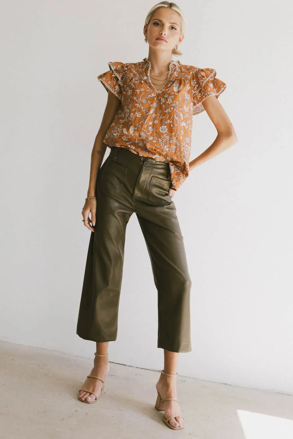 Rikki Printed Blouse in Camel sold by bohme product image thumbnail 2