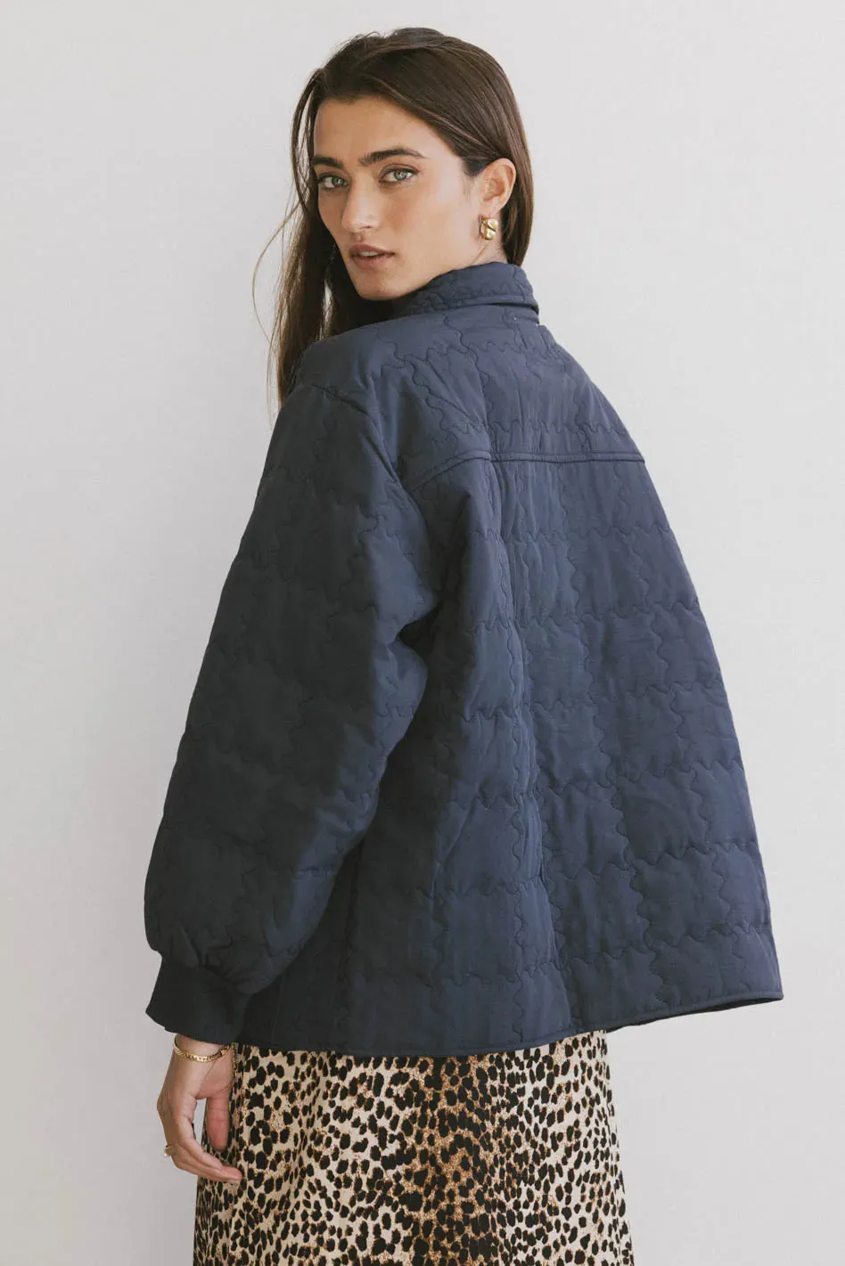 Karlie Quilted Jacket in Navy sold by bohme product image thumbnail 2