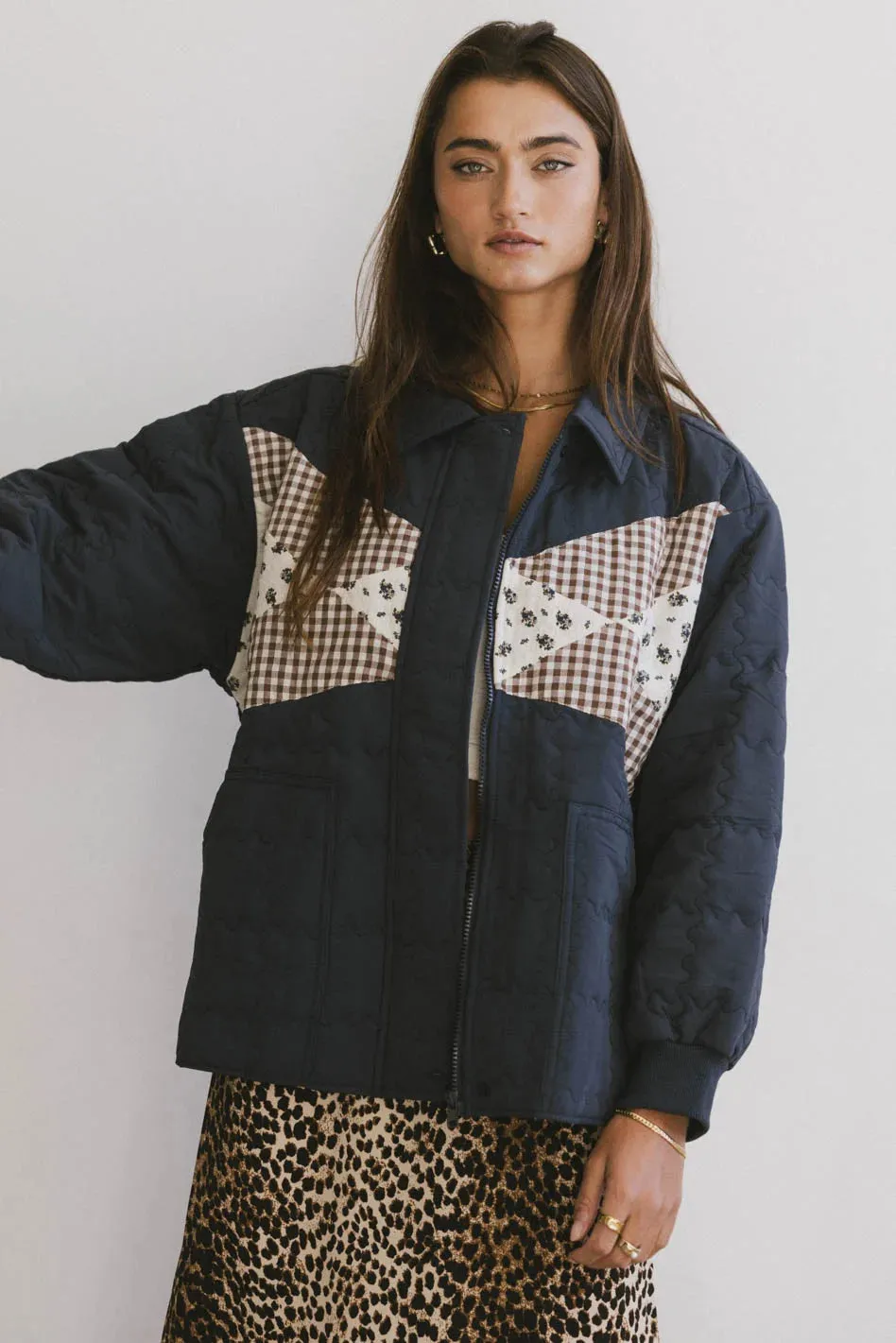 Karlie Quilted Jacket in Navy sold by bohme product image thumbnail 5