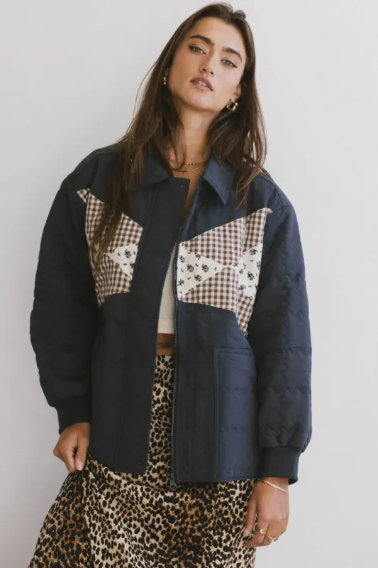 Karlie Quilted Jacket in Navy sold by bohme