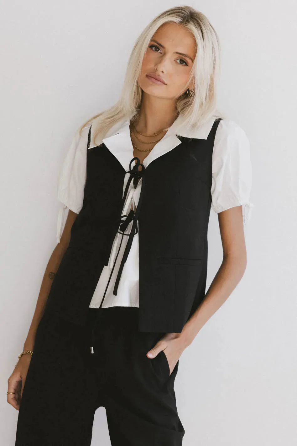 Eslyn Oversized Vest in Black sold by bohme product image thumbnail 2