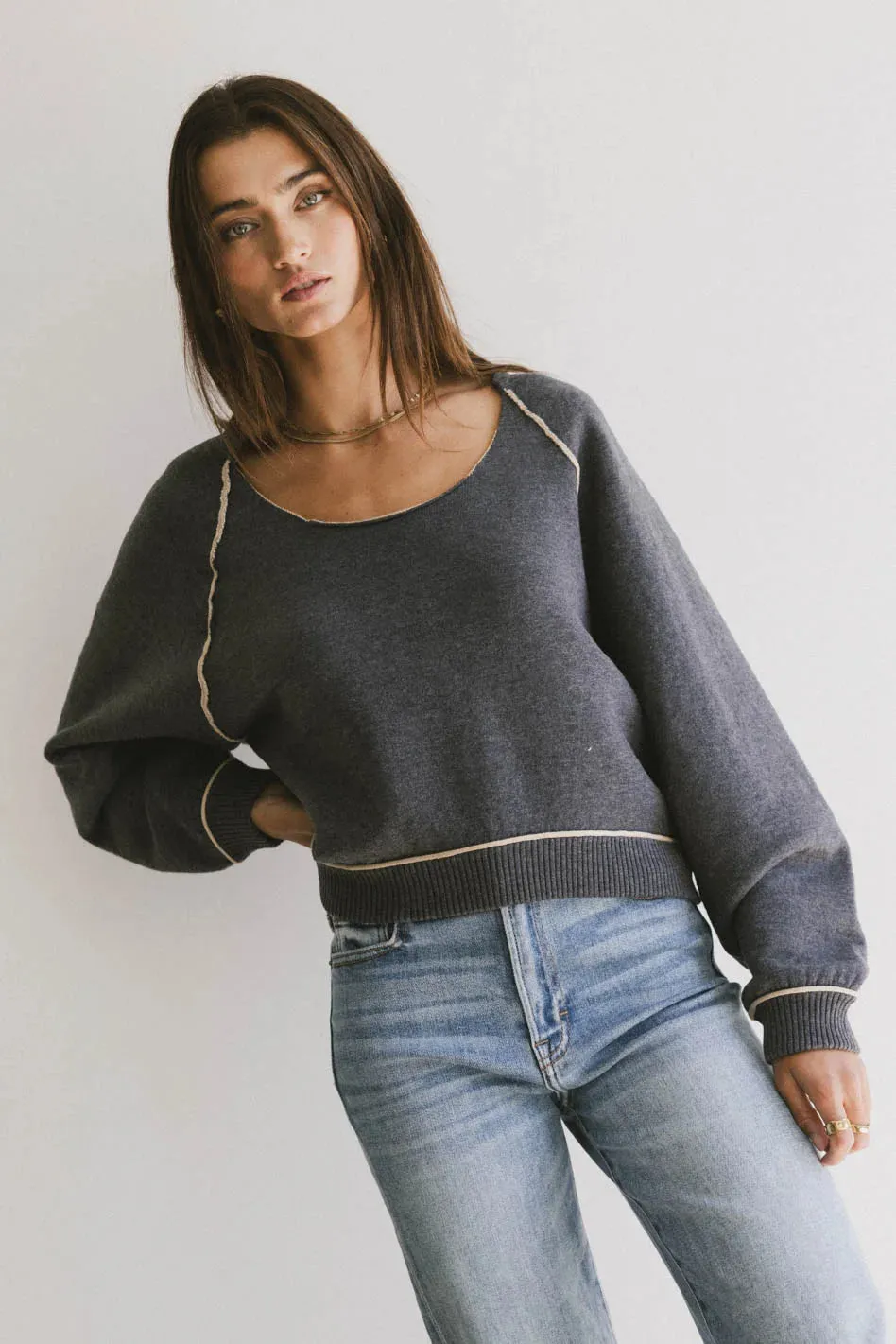 Lina Contrast Sweater - FINAL SALE sold by bohme product image thumbnail 4