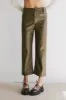 Sadie Wide Leg Pants in Olive Leather - FINAL SALE sold by bohme