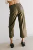 Sadie Wide Leg Pants in Olive Leather - FINAL SALE sold by bohme
