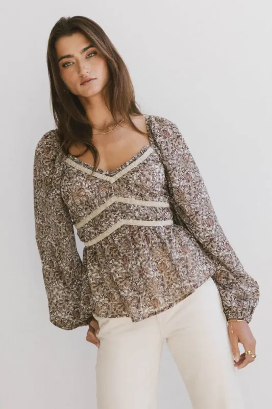 Billy Floral Chiffon Peplum Top - FINAL SALE sold by bohme
