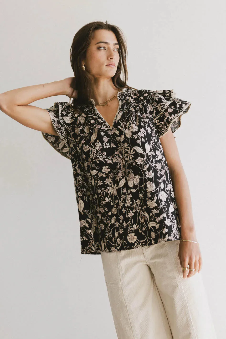 Rikki Printed Blouse in Black - FINAL SALE sold by bohme product image thumbnail 5
