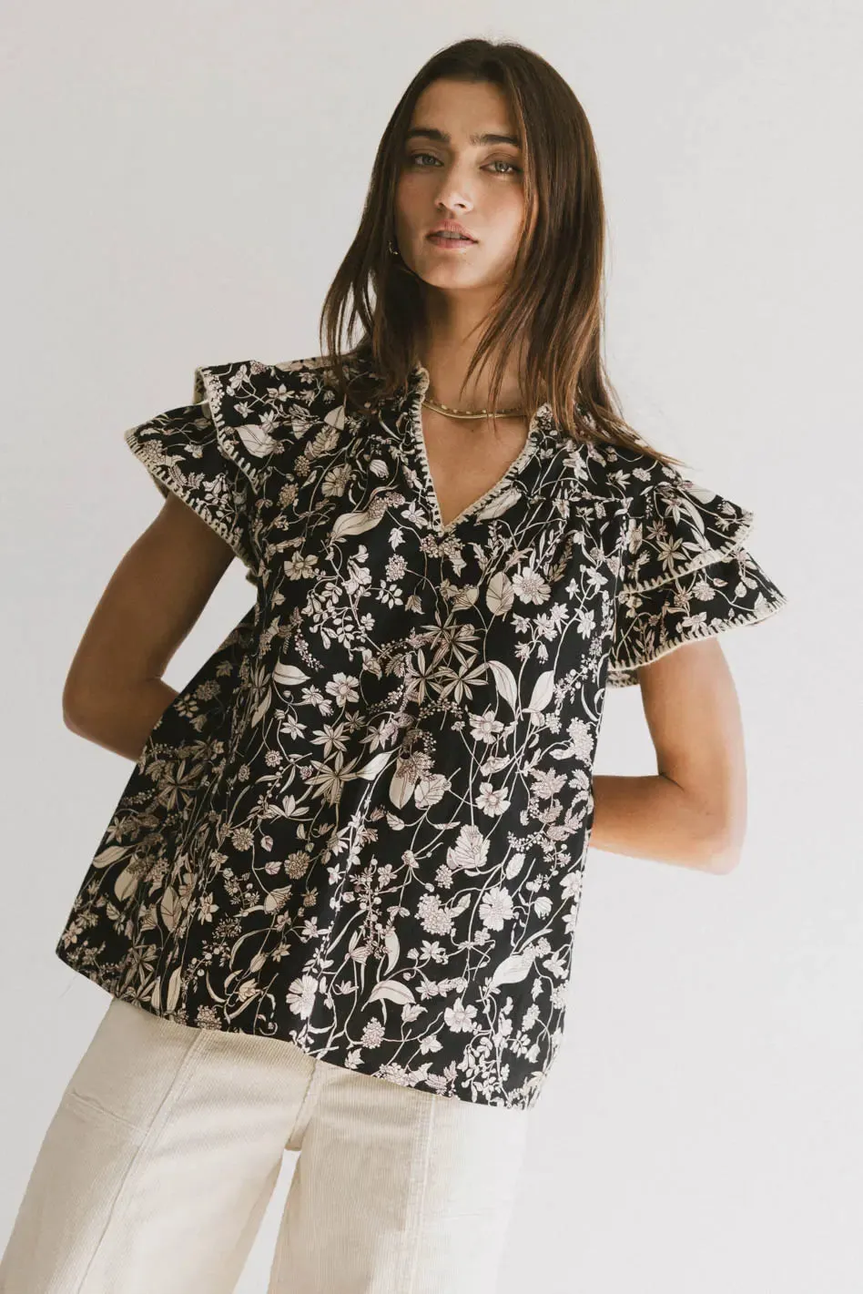 Rikki Printed Blouse in Black - FINAL SALE sold by bohme product image thumbnail 3