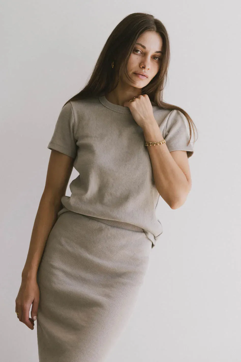 Calais Ribbed Top in Taupe - FINAL SALE sold by bohme product image thumbnail 5