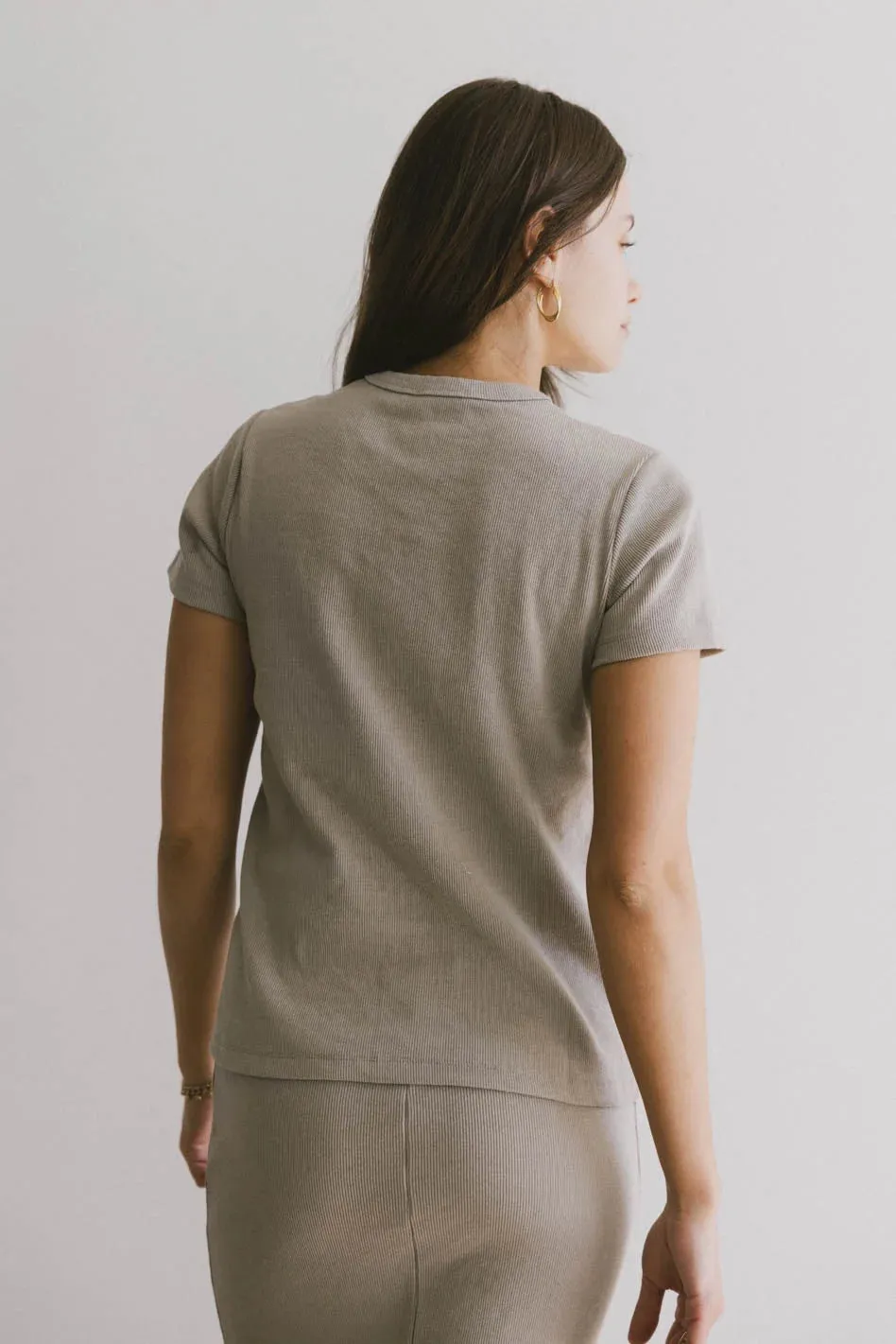 Calais Ribbed Top in Taupe - FINAL SALE sold by bohme product image thumbnail 3