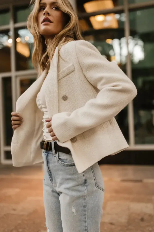 Isabella Blazer in White - FINAL SALE sold by bohme