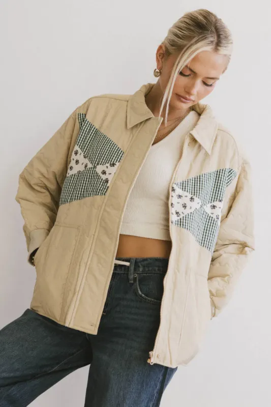 Karlie Quilted Jacket in Khaki - FINAL SALE sold by bohme