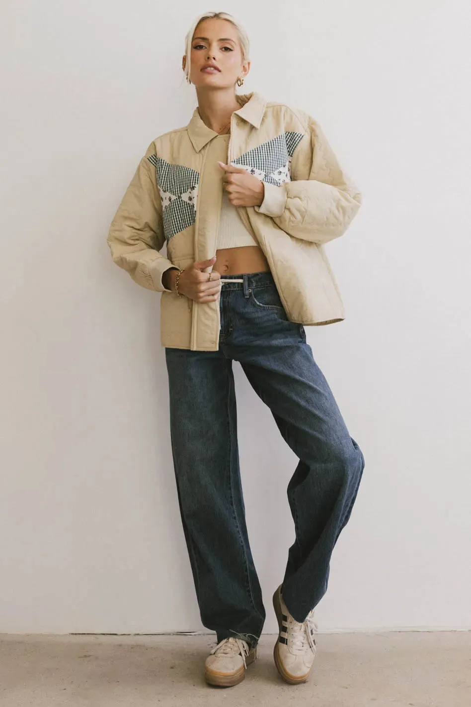 Karlie Quilted Jacket in Khaki - FINAL SALE sold by bohme product image thumbnail 2