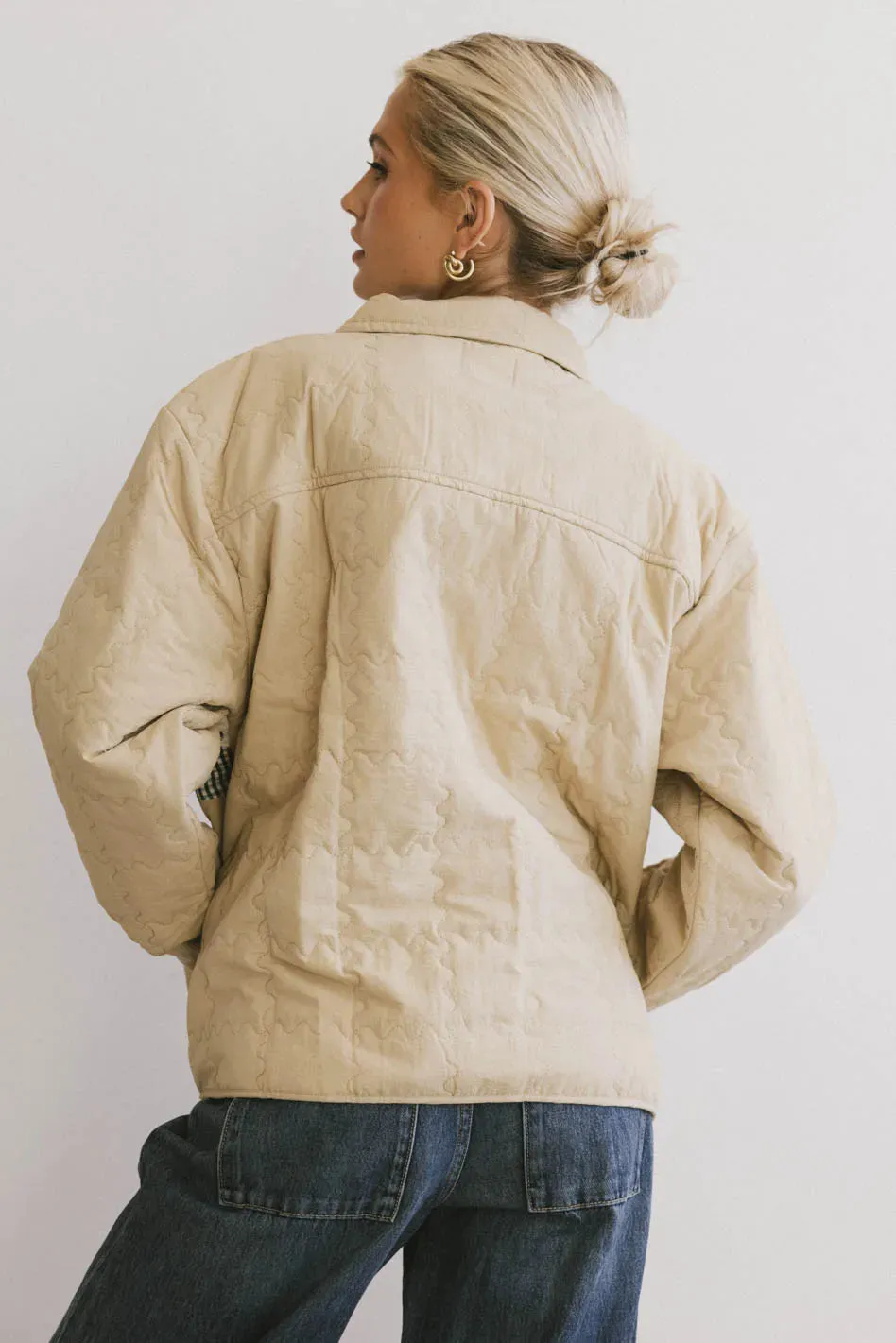 Karlie Quilted Jacket in Khaki - FINAL SALE sold by bohme product image thumbnail 3
