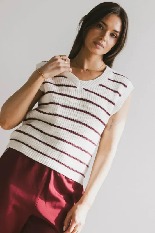 Ashen Sweater Vest in Burgundy - FINAL SALE sold by bohme
